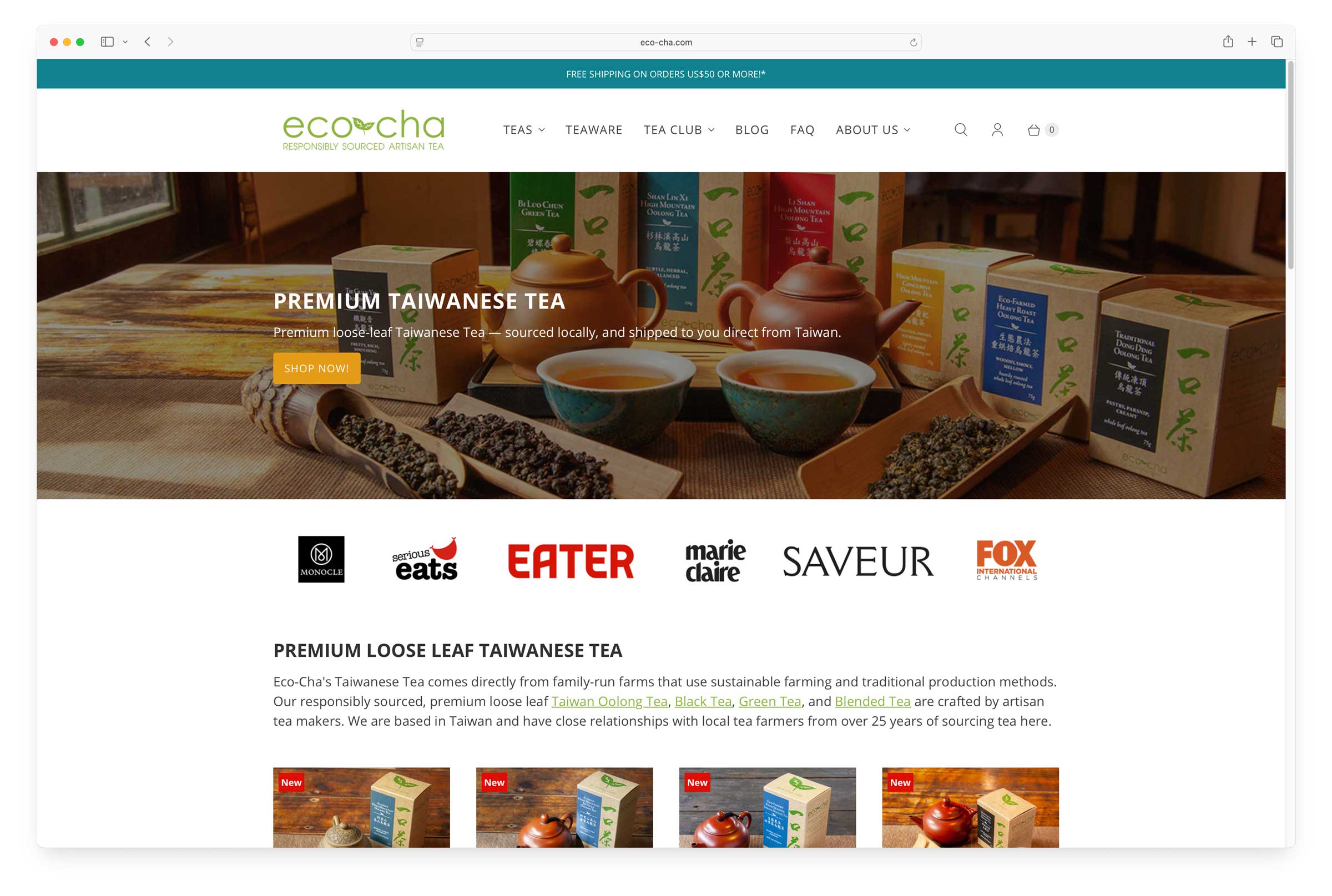 Eco-Cha Ecommerce Website